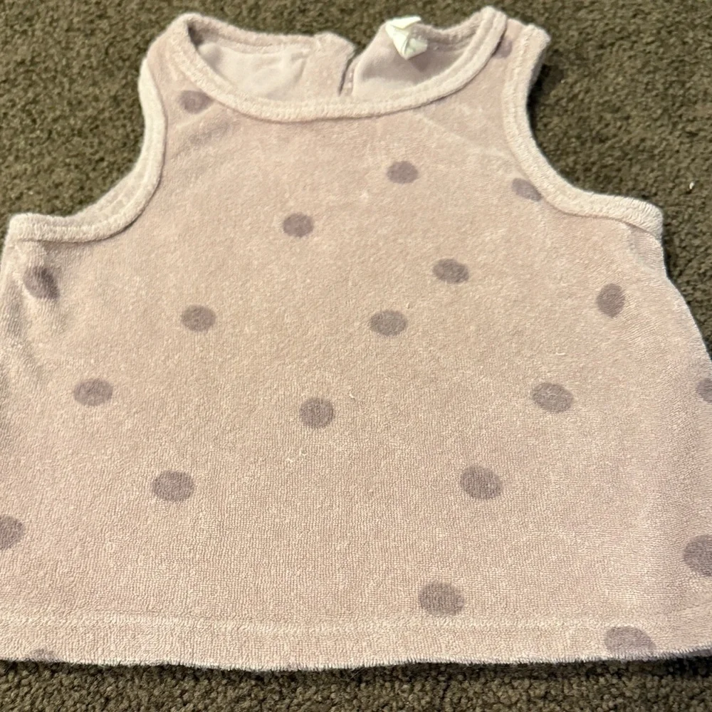 Quincy Mae Mauve Polka Dot Kids Tank Top and Shorts Set